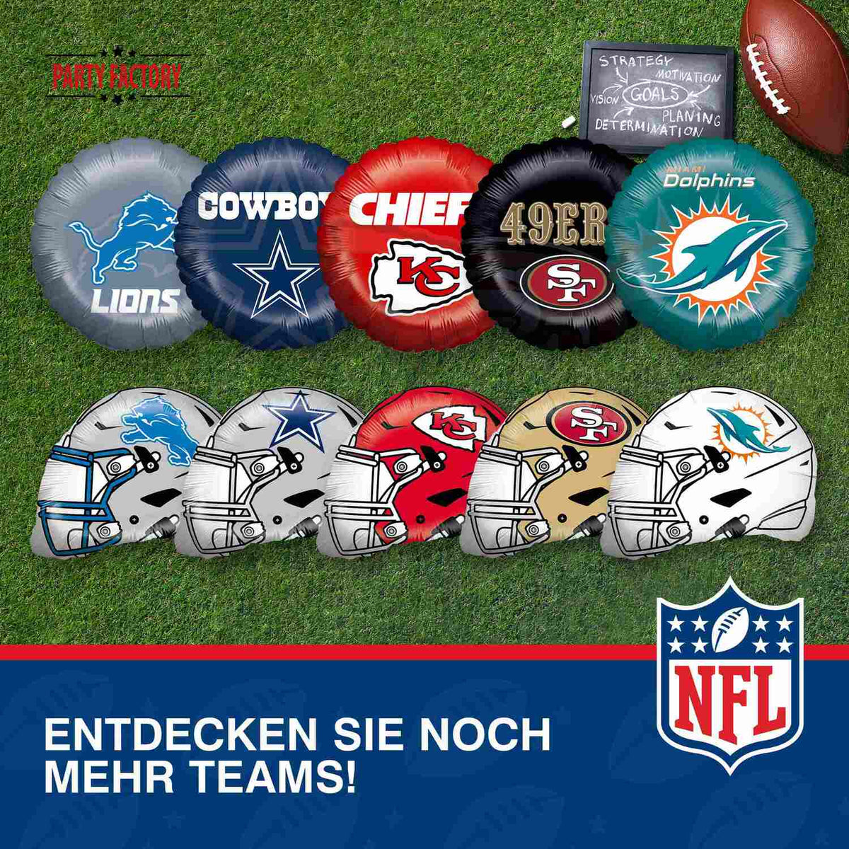 NFL Detroit Lions Folienballon Shape 50x45 cm 6