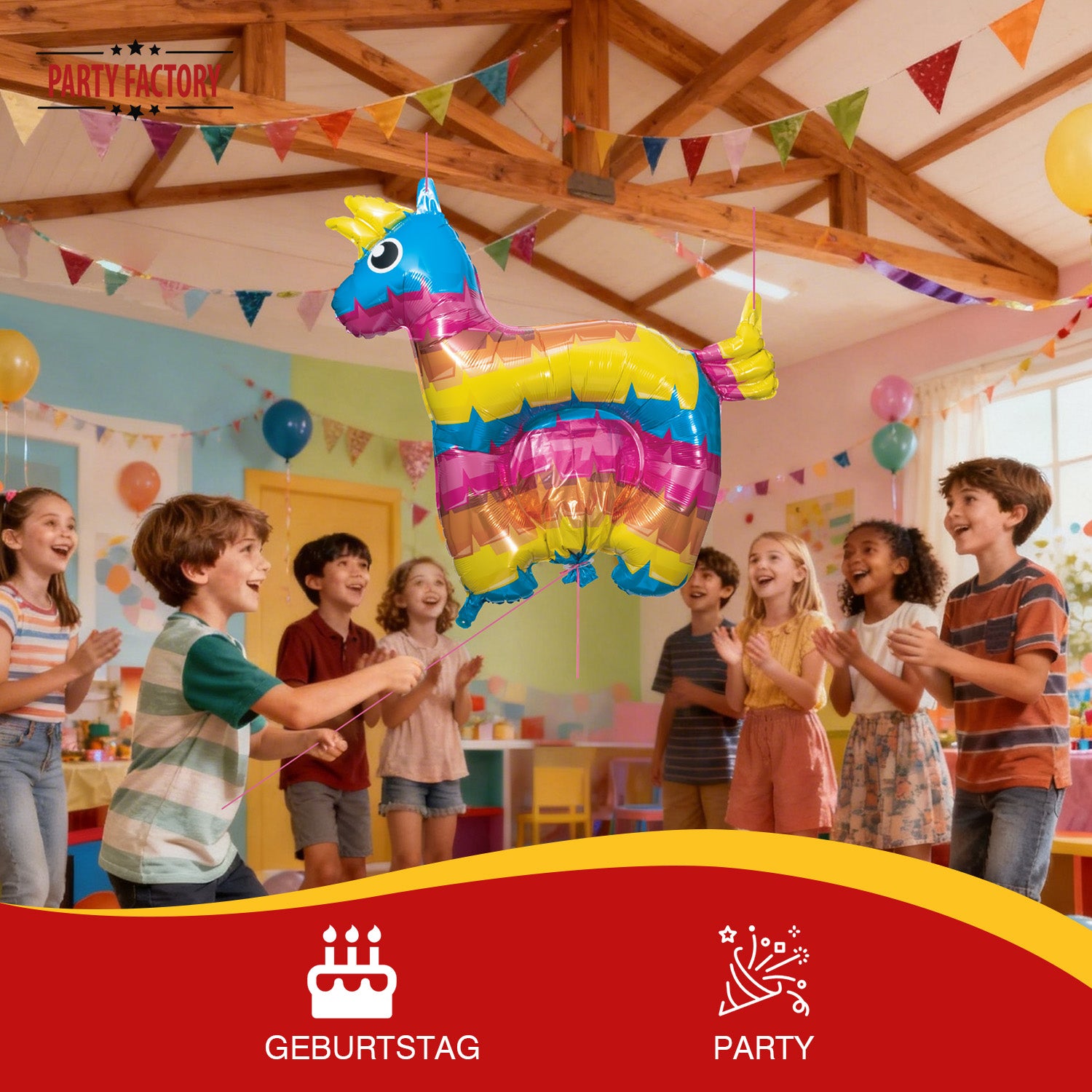 Pull-string Piñata Donkey Inflatable Air Foil 103x100 cm 9
