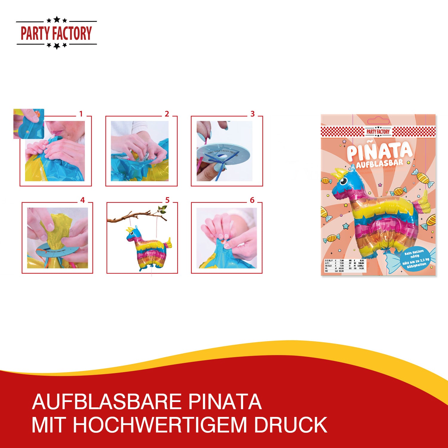 Pull-string Piñata Donkey Inflatable Air Foil 103x100 cm 10