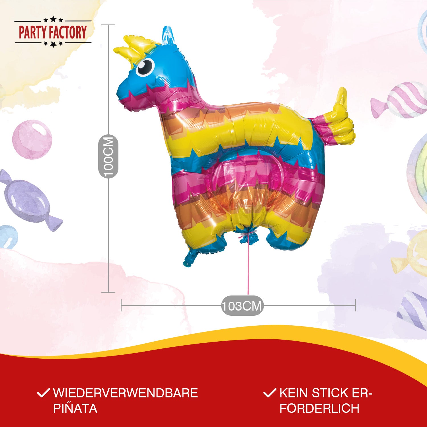 Pull-string Piñata Donkey Inflatable Air Foil 103x100 cm 11