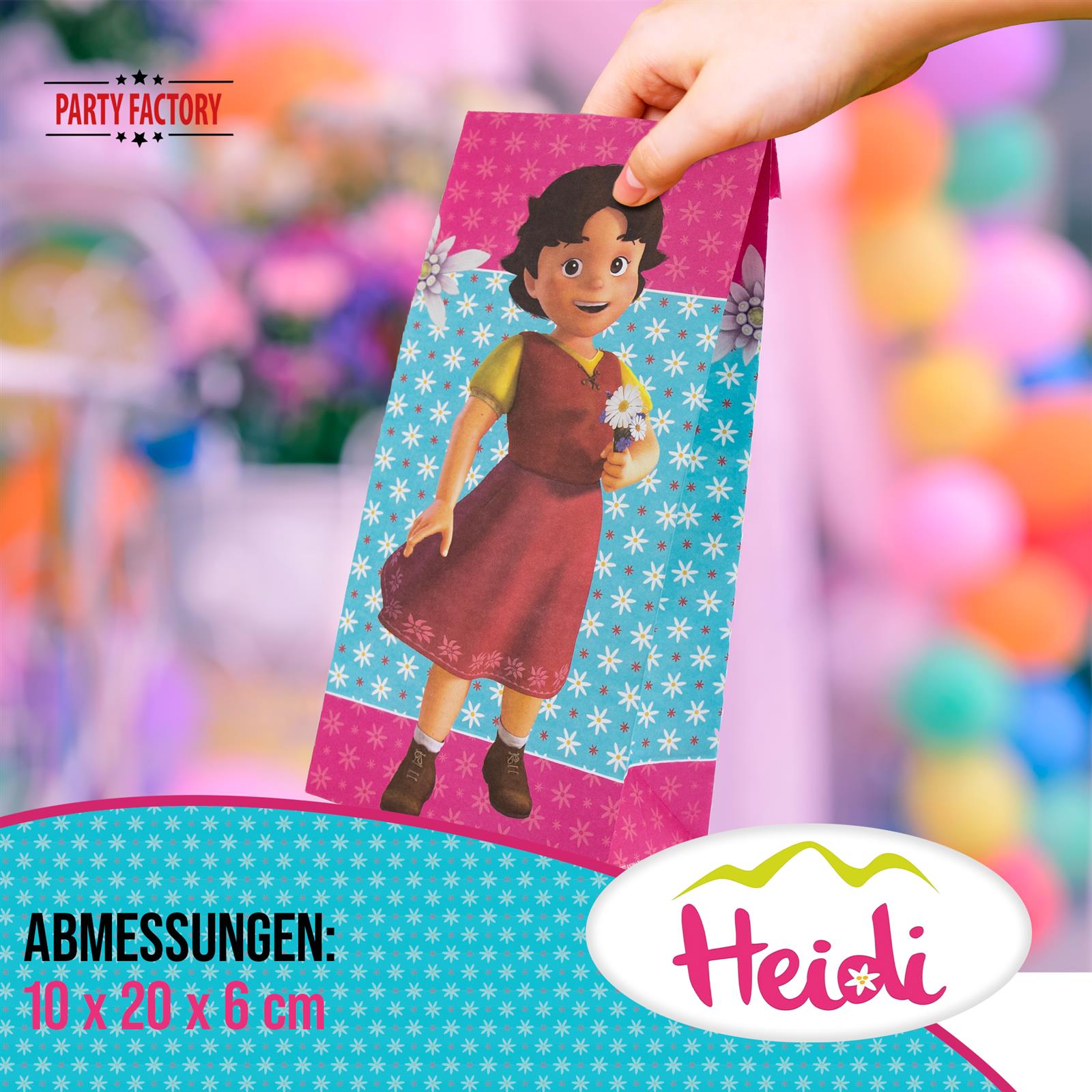 Heidi Party-Tüte Papier inkl. Sticker 10 Stk. 12