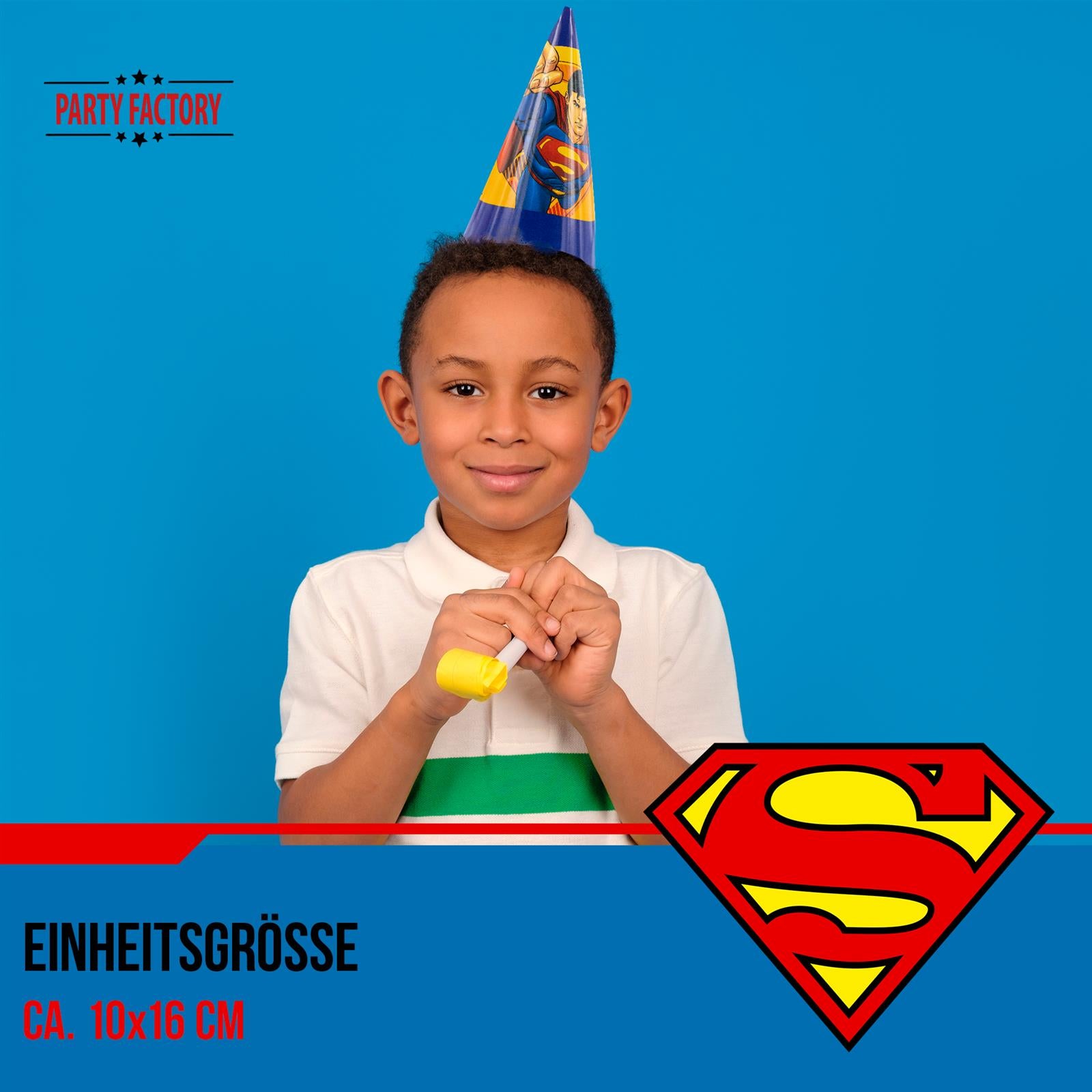Superman Partyhüte 10 Stück 3