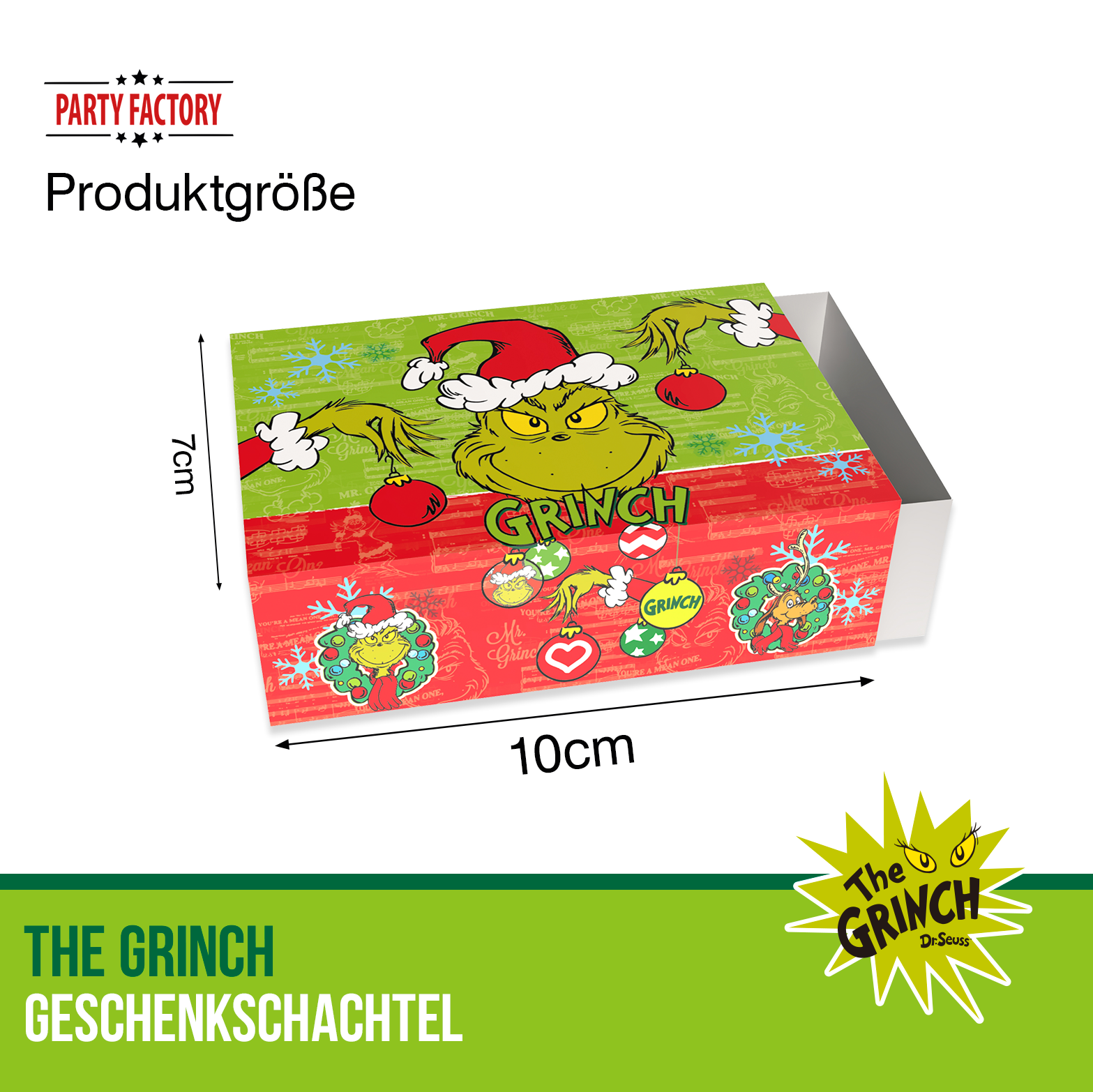 The Grinch Geschenkschachtel Motiv 1 – Geschenkbox Weihnachten, Geschenkverpackung Party 3