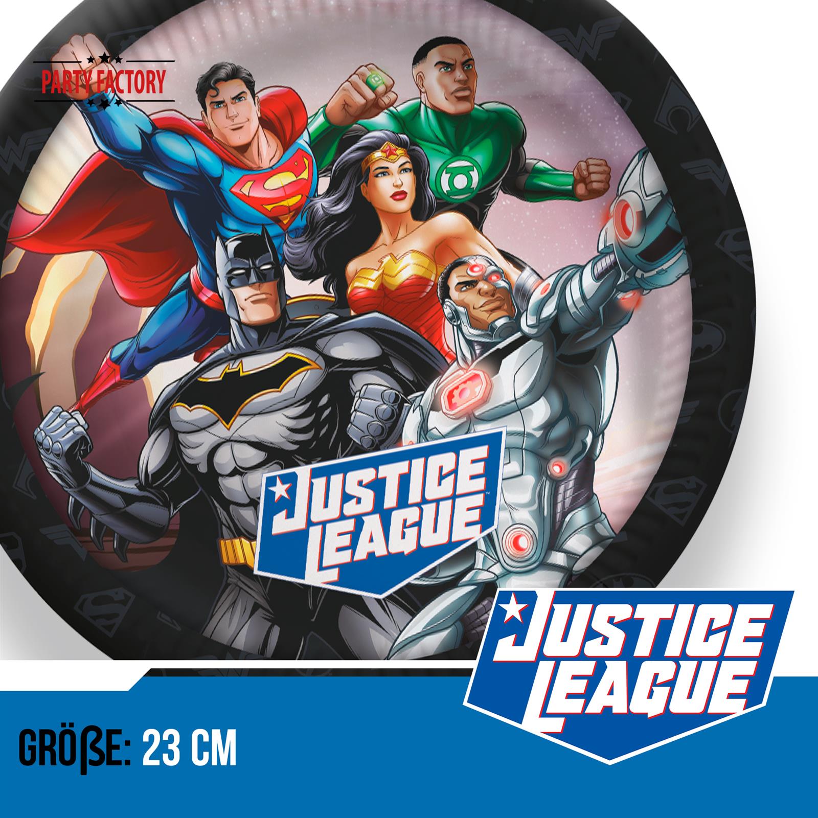 Justice League Papp-Teller 23 cm 10 Stück 3