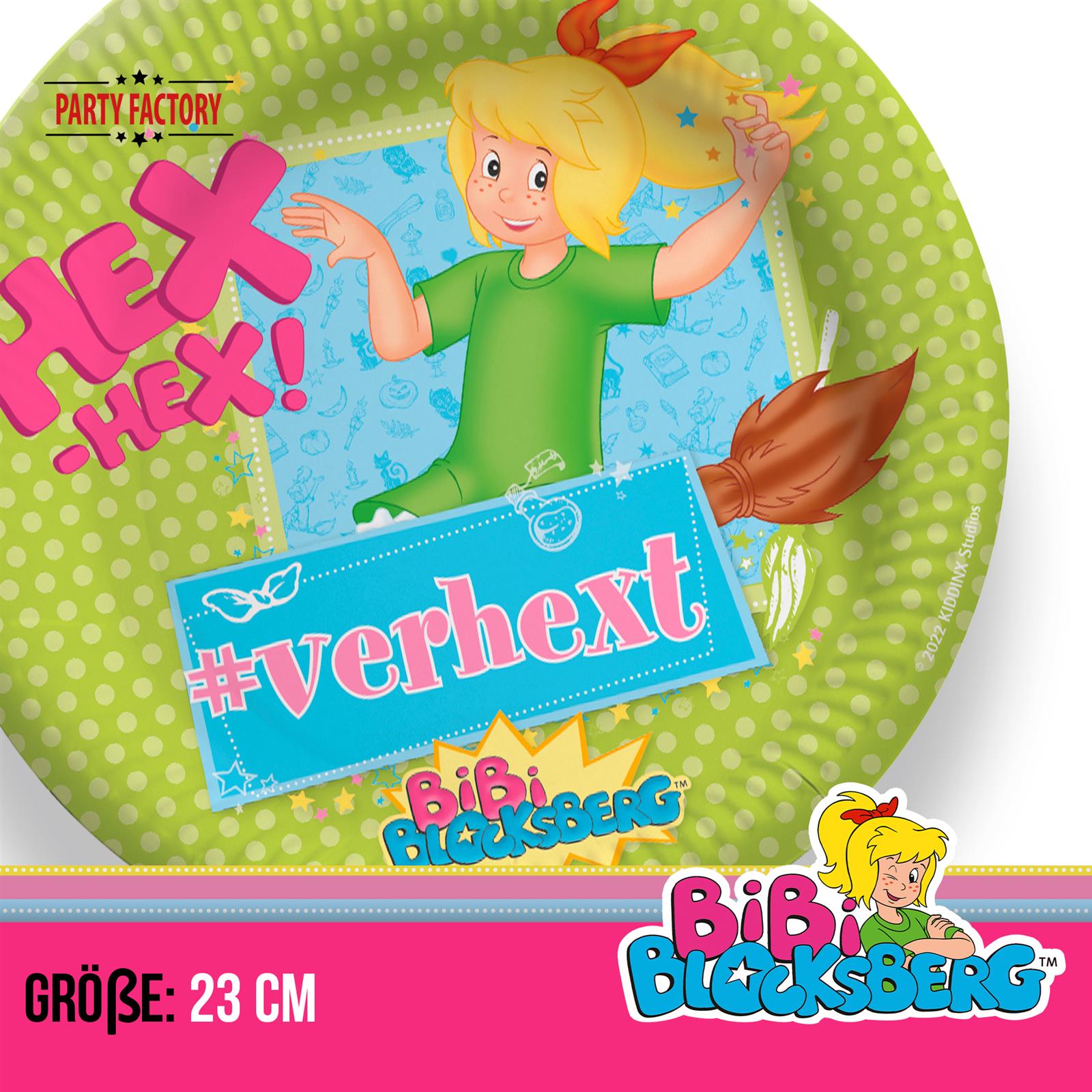 Bibi Blocksberg Papp-Teller 23 cm 10 Stück 3