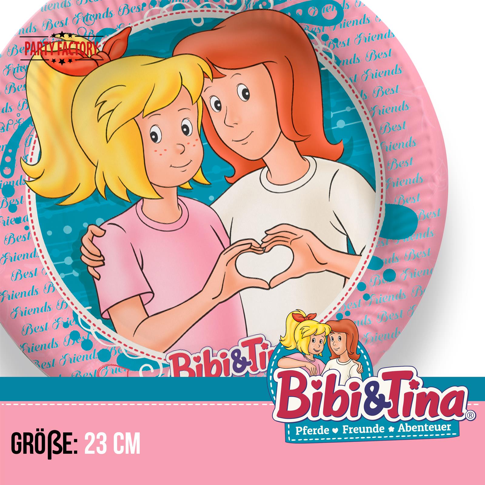 Bibi & Tina Papp-Teller 23 cm 8 Stück 2