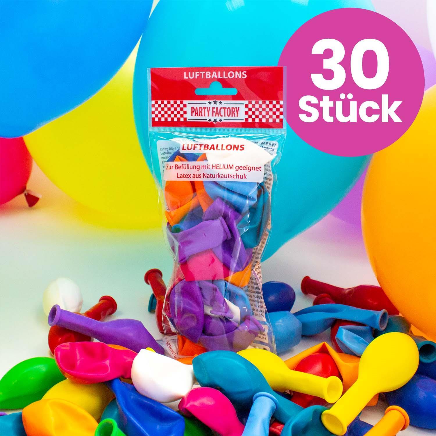 30er Set Latexballons uni bunt ø25cm 1