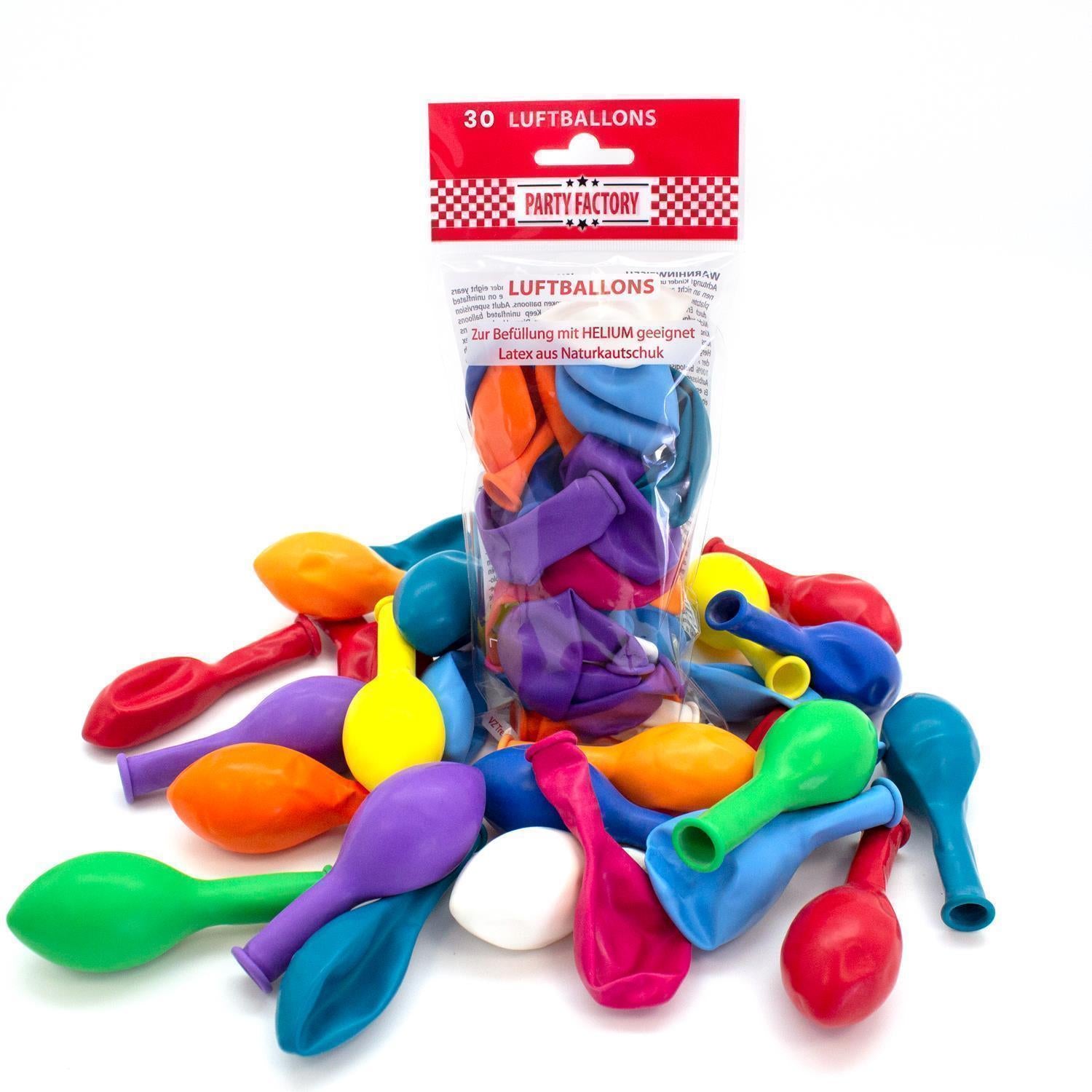 30er Set Latexballons uni bunt ø25cm 2