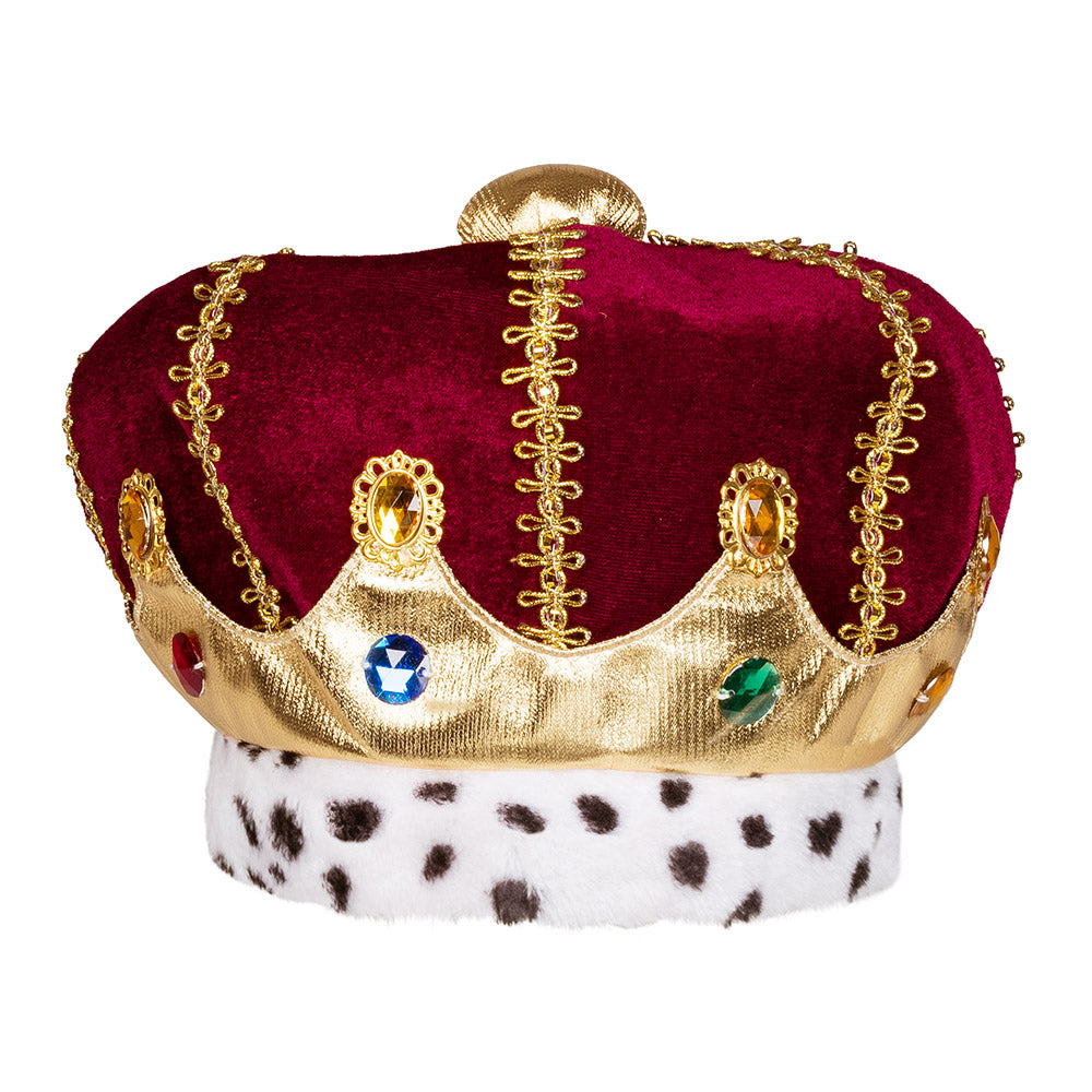 Hat Majesty – Plush royal crown in red &amp; gold for carnival, Mardi Gras &amp; parties 2