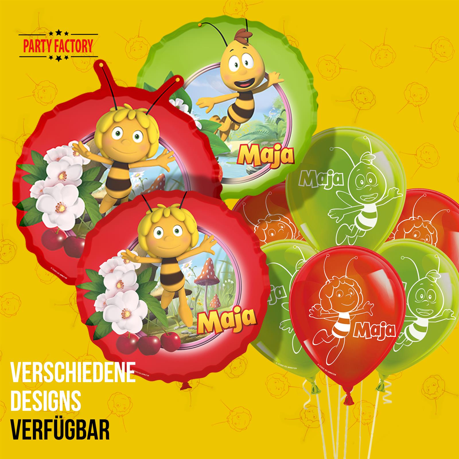 Maya the Bee Latex Balloons Set 25 cm 10 pcs. 4