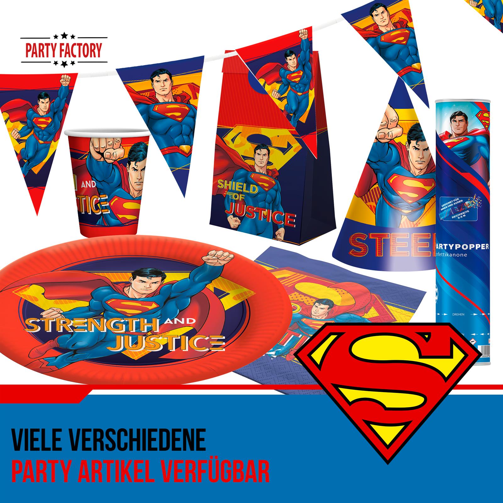 Superman Partyhüte 10 Stück 4