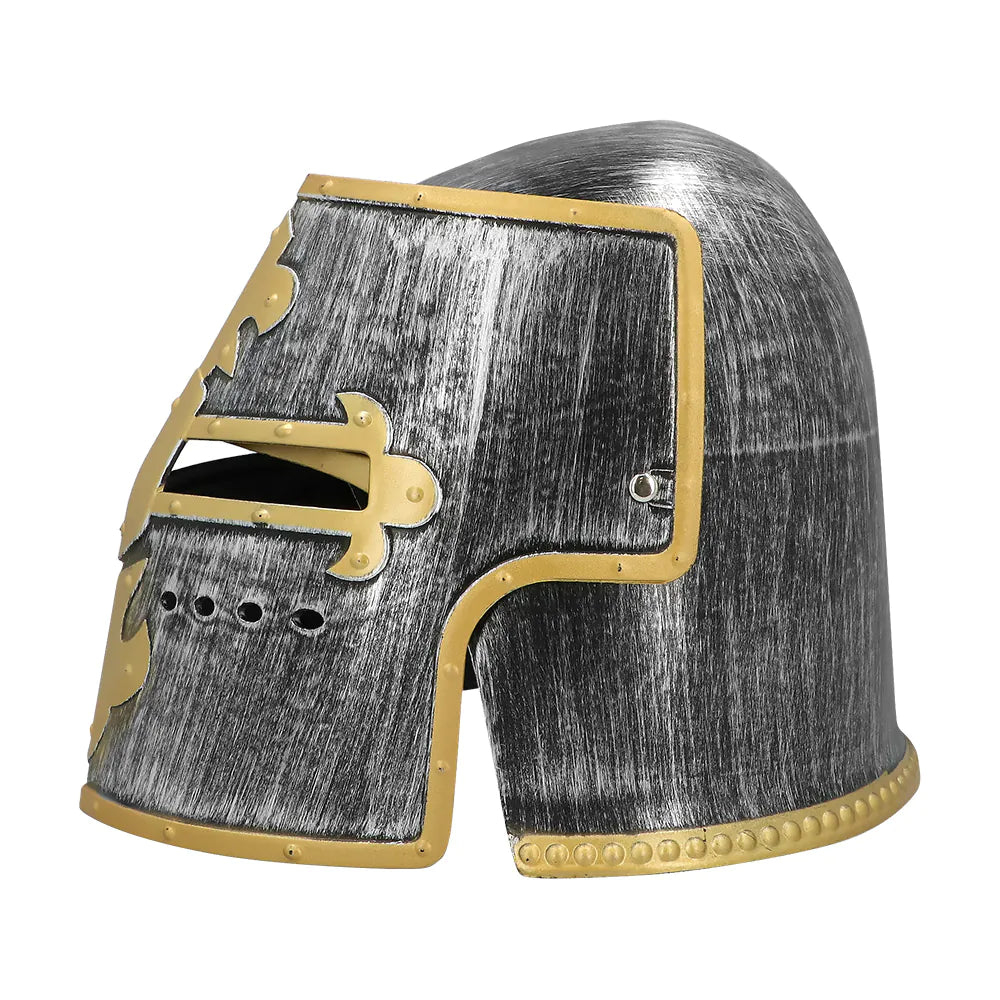 Deluxe Crusader Helmet – Knight's helmet with golden details for medieval costume 4