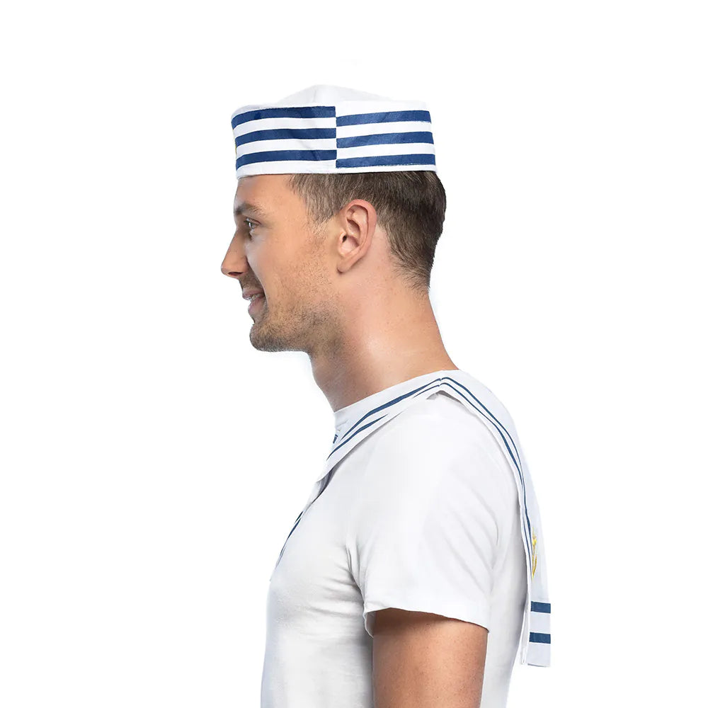 Matrosenkragen mit blauen Streifen – Seemann Accessoire für Marine & Matrosen Kostüm 4