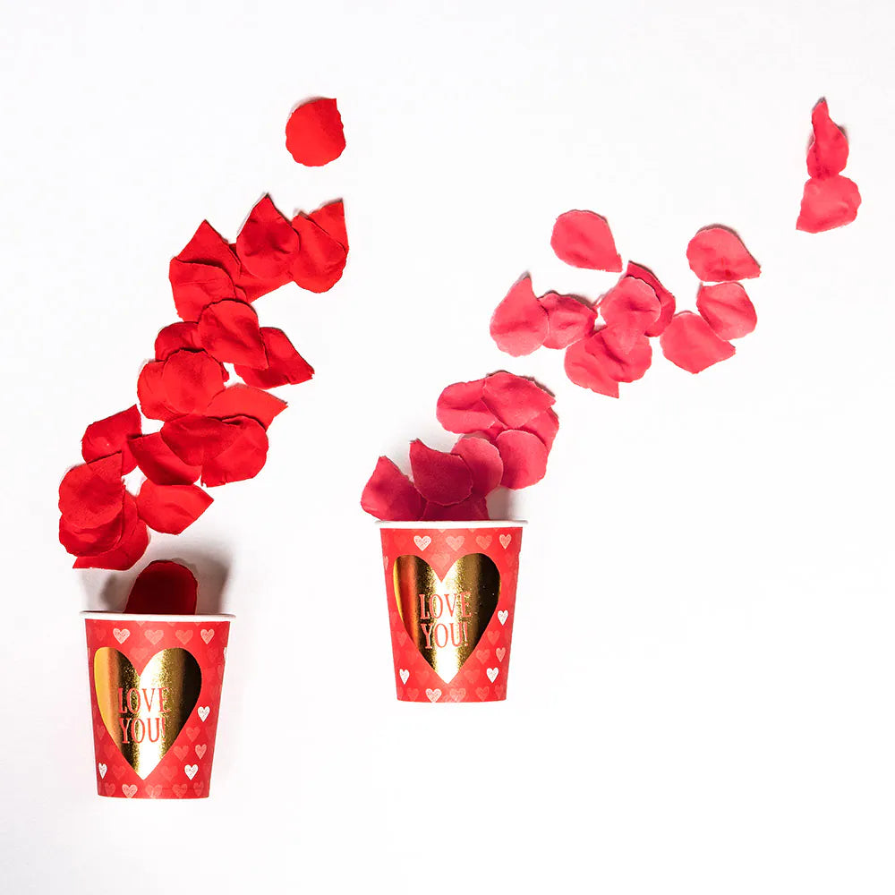 Red polyester rose petals in a tube – decoration for weddings &amp; Valentine's Day 3
