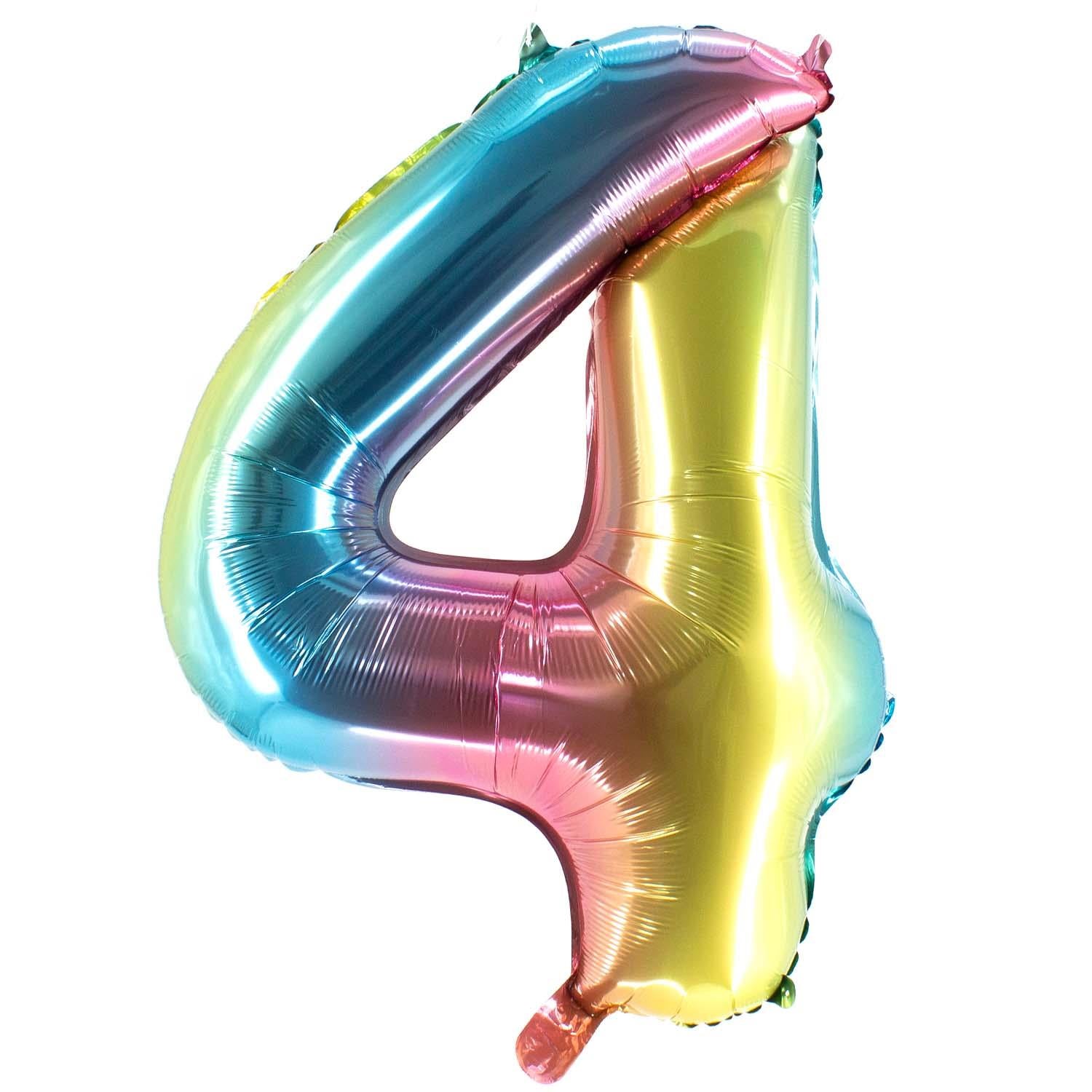 Foil balloons, number balloon, rainbow, 100 cm, numbers 0 to 9, shiny 9