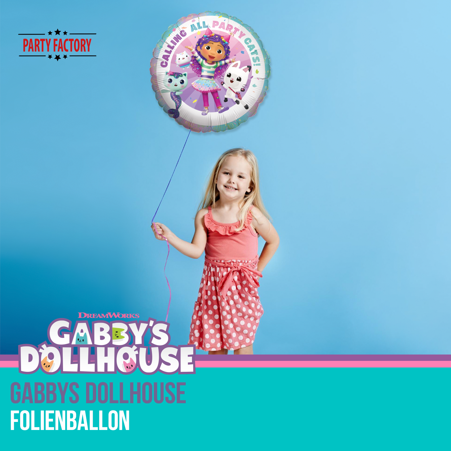 Gabby's Dollhouse Folienballon 45 cm rund – Party Ballon Kindergeburtstag Cats 5