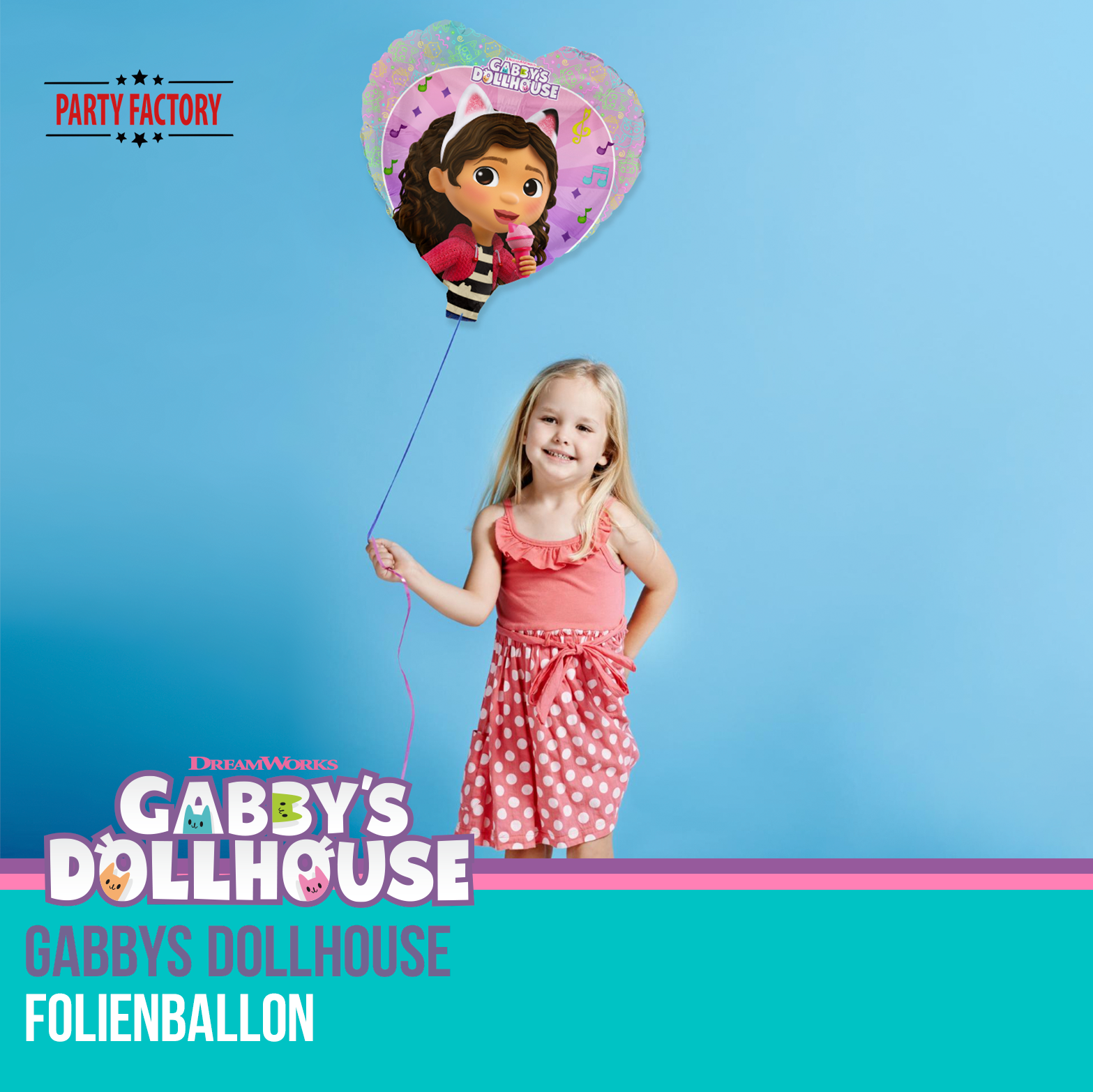 Gabby's Dollhouse Foil Balloon Heart 45 cm - Gabby Party Balloon with Microphone 5