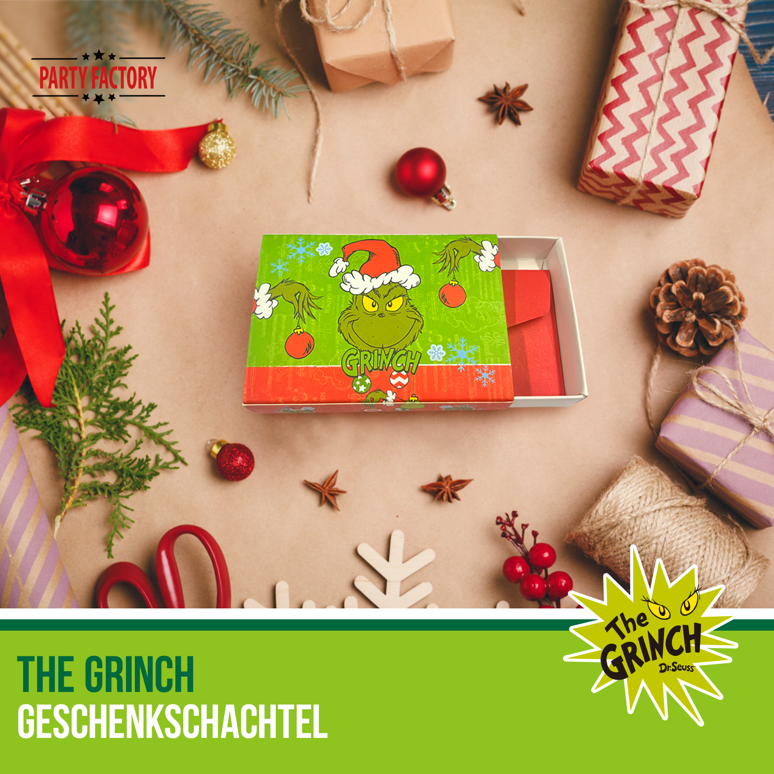 The Grinch Geschenkschachtel Motiv 1 – Geschenkbox Weihnachten, Geschenkverpackung Party 5