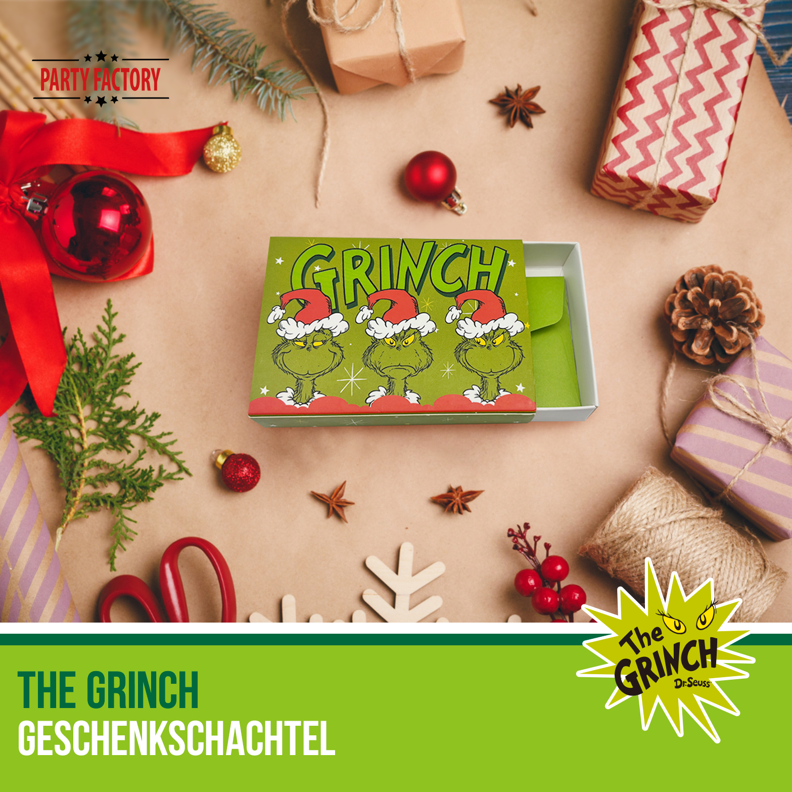 The Grinch Geschenkschachtel Motiv 2 – Geschenkbox Weihnachten, Geschenkverpackung Party 5