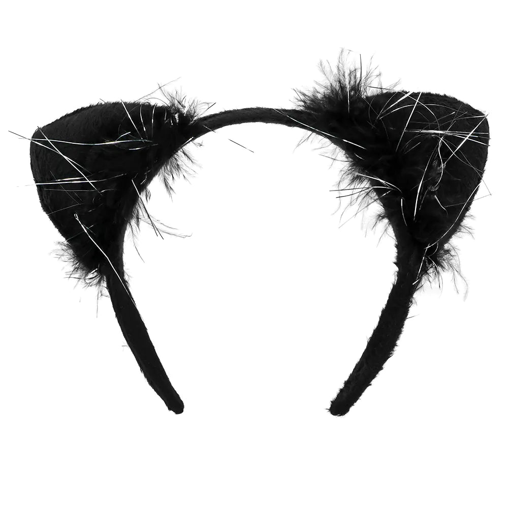 Katzen Set mit Haarreif und Schwanz – schwarzes Kostümzubehör für Damen & Partys 3