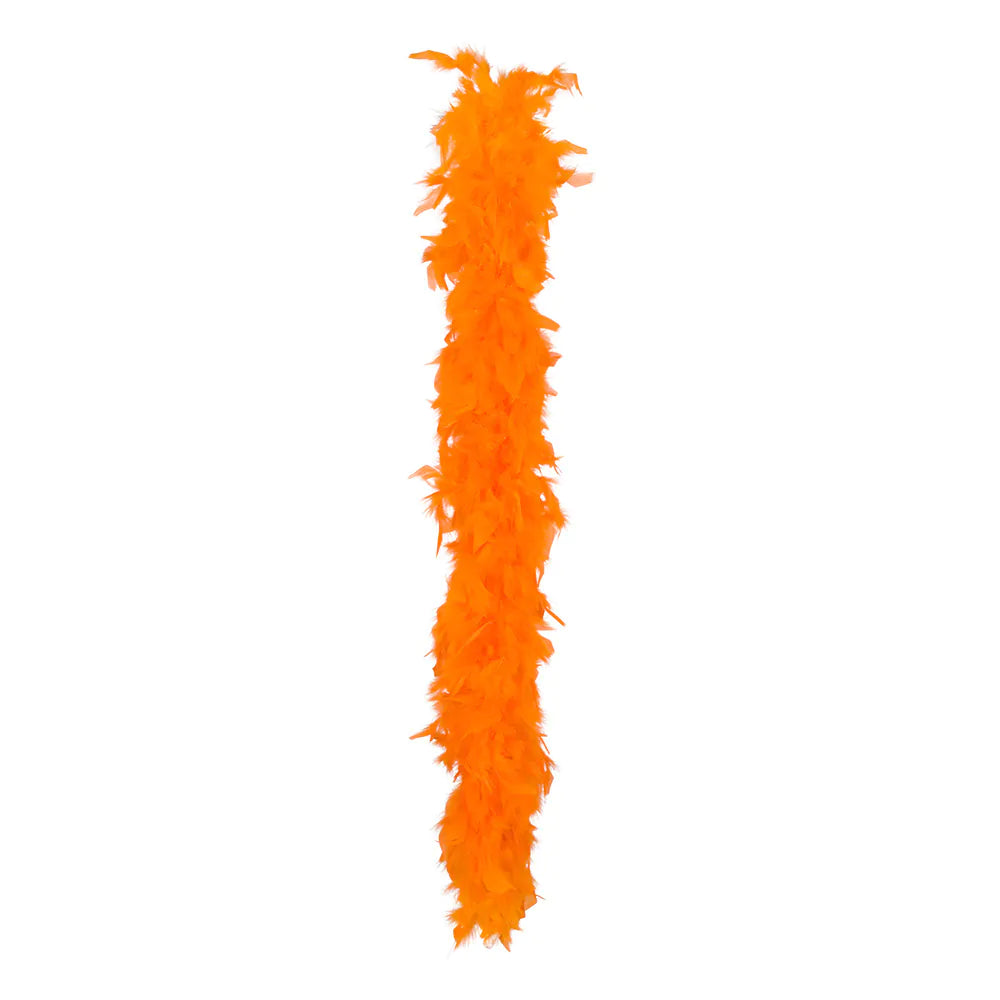 Orange feather boa 180 cm – Lightweight 50 g party boa for carnival, show &amp; party 2