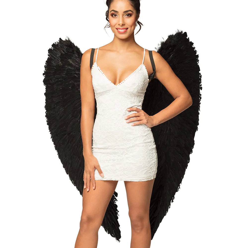Angel wings Celina 120x120 cm feather decoration wings angel white black selection 4