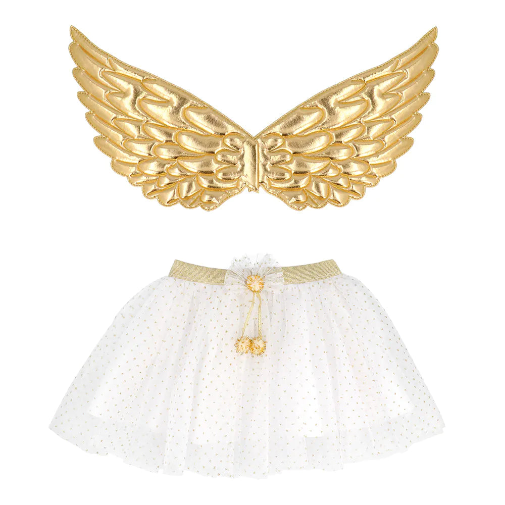 Angel Child Costume Set, Gold or Silver, Choice of Wings and Tutu for Girls 4