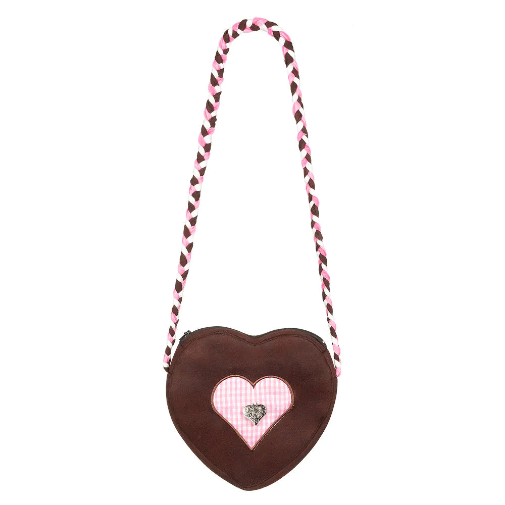 Heart-shaped shoulder bag for beer festivals – Oktoberfest traditional bag 23 x 23 cm 2