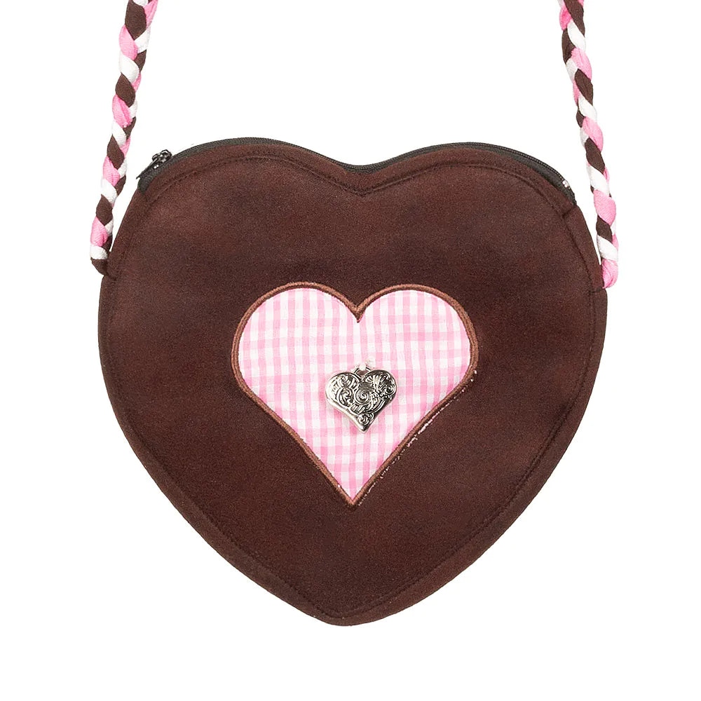 Heart-shaped shoulder bag for beer festivals – Oktoberfest traditional bag 23 x 23 cm 3