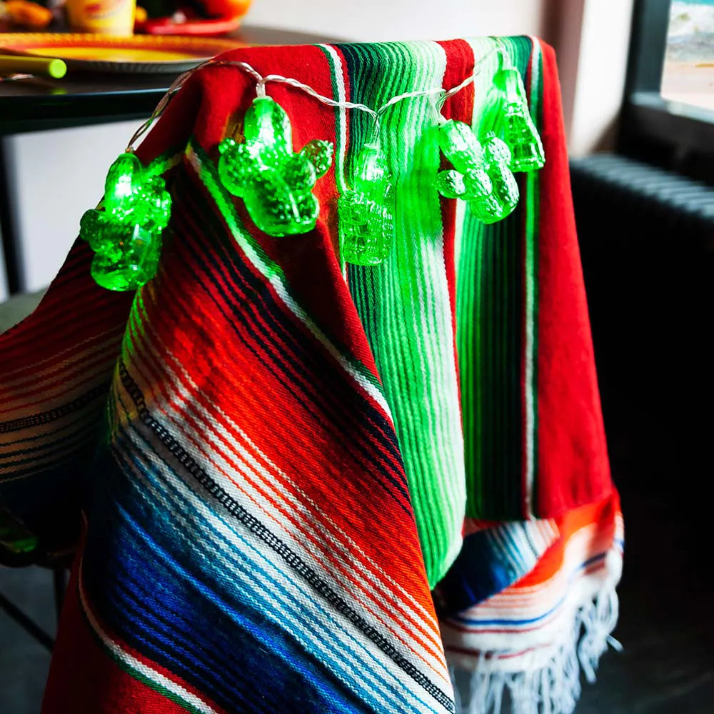Diego poncho, colorful Mexican poncho with fringe for adults, one size fits all 2