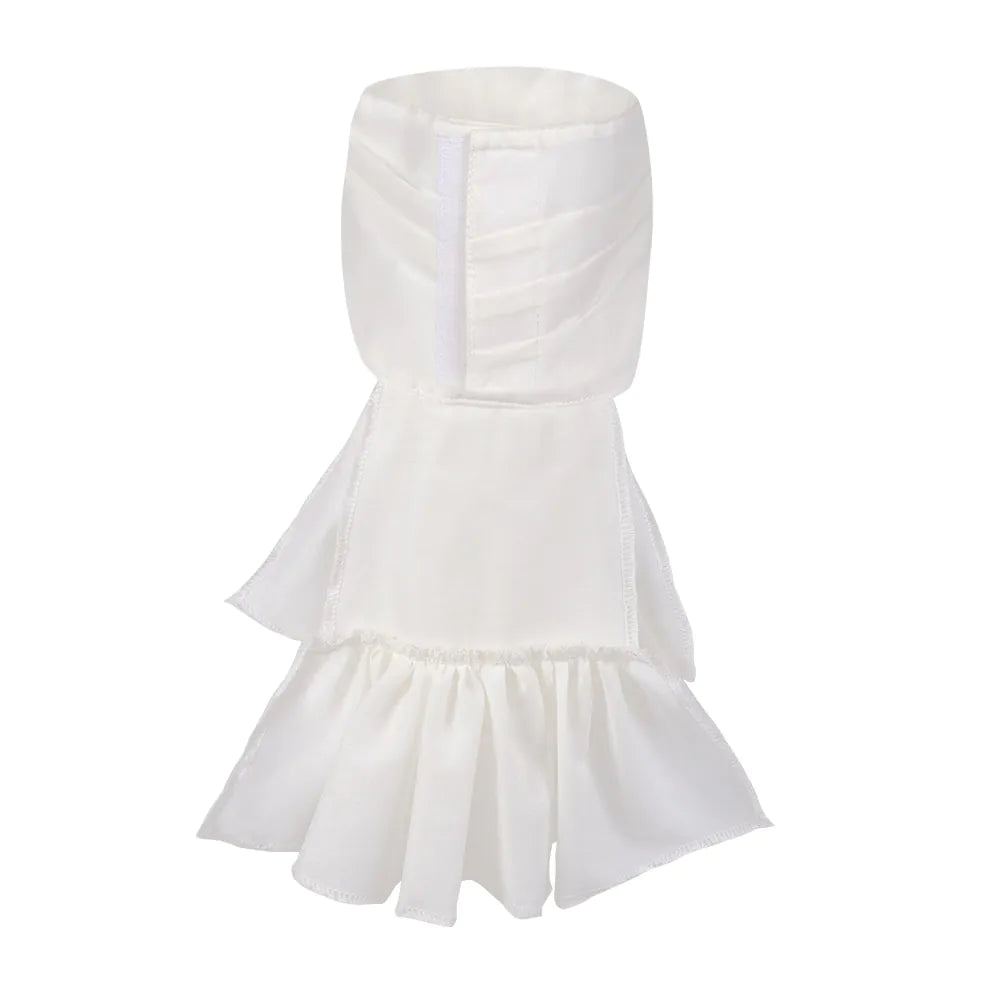 Steampunk Jabot – White Ruffled Collar for Men's Costume &amp; Victorian Look 4