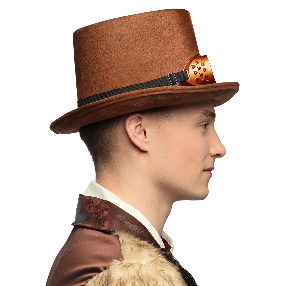 Streetpunk hat with party glasses – Steampunk top hat costume accessory 4
