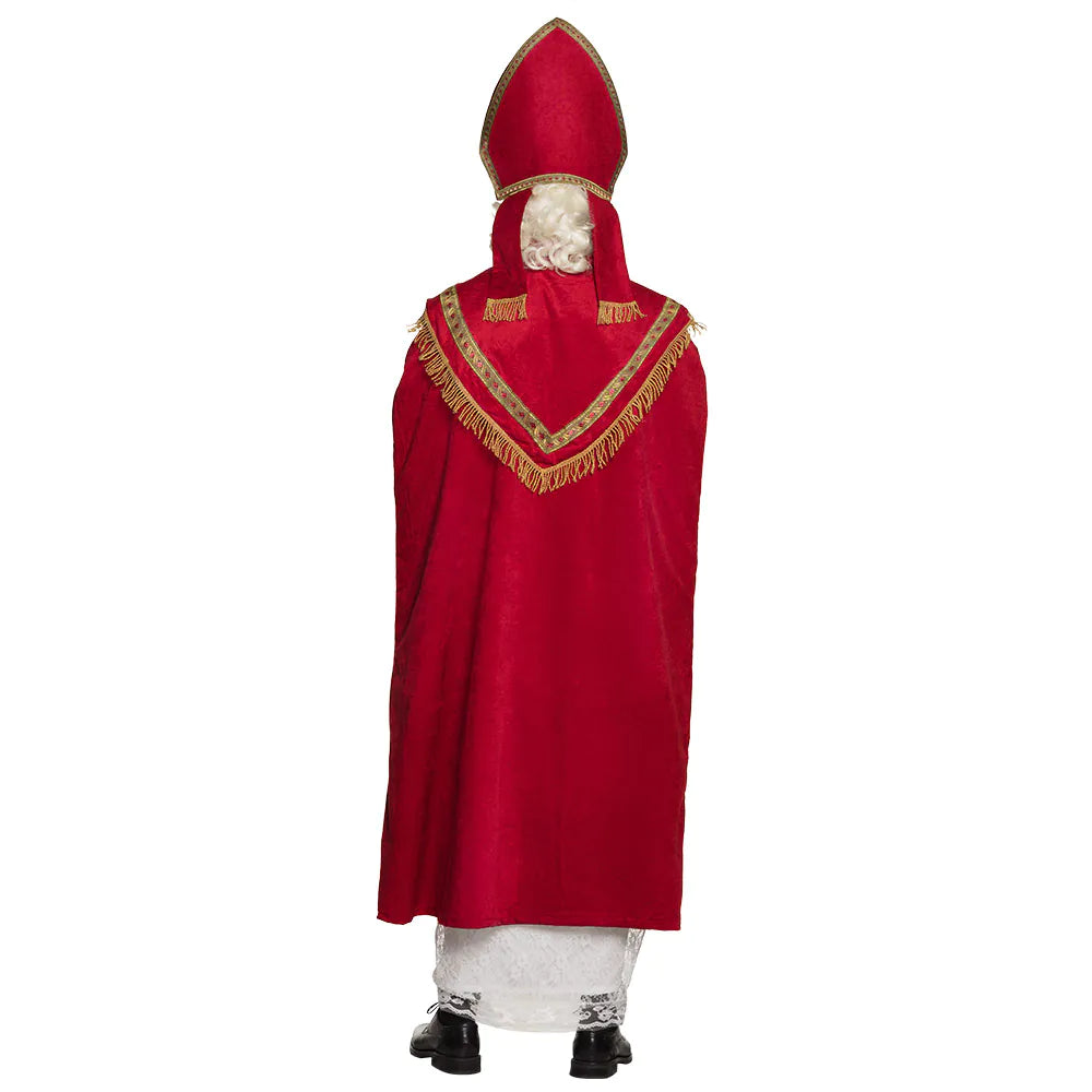 Adult Saint Nicholas Costume – Santa Claus Costume Set in Red and White, Size L/XL 2