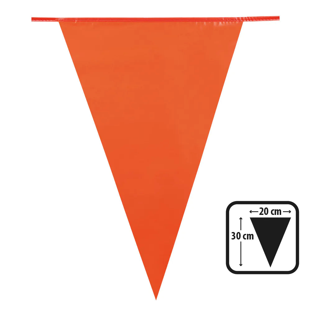 PE pennant chain orange 25 m – party garland weatherproof 30x20 cm 2