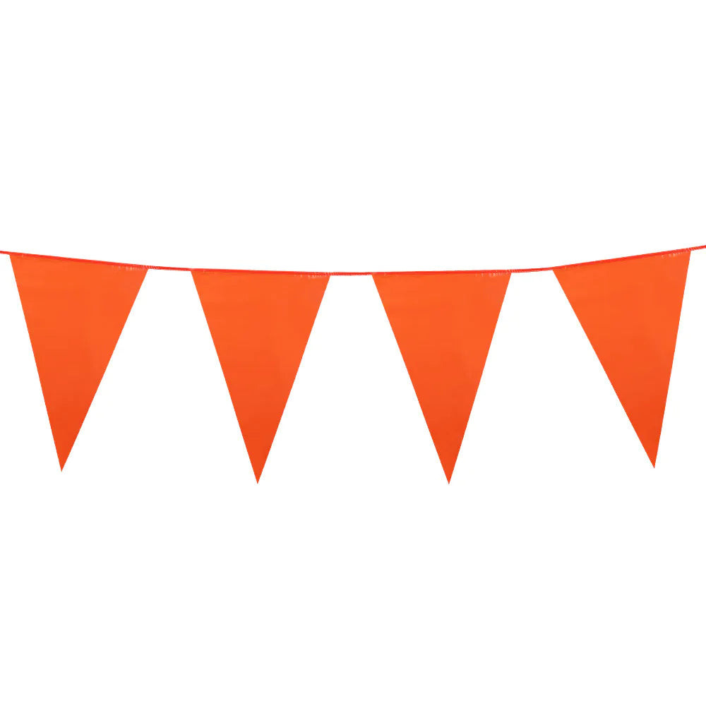 PE pennant chain orange 25 m – party garland weatherproof 30x20 cm
