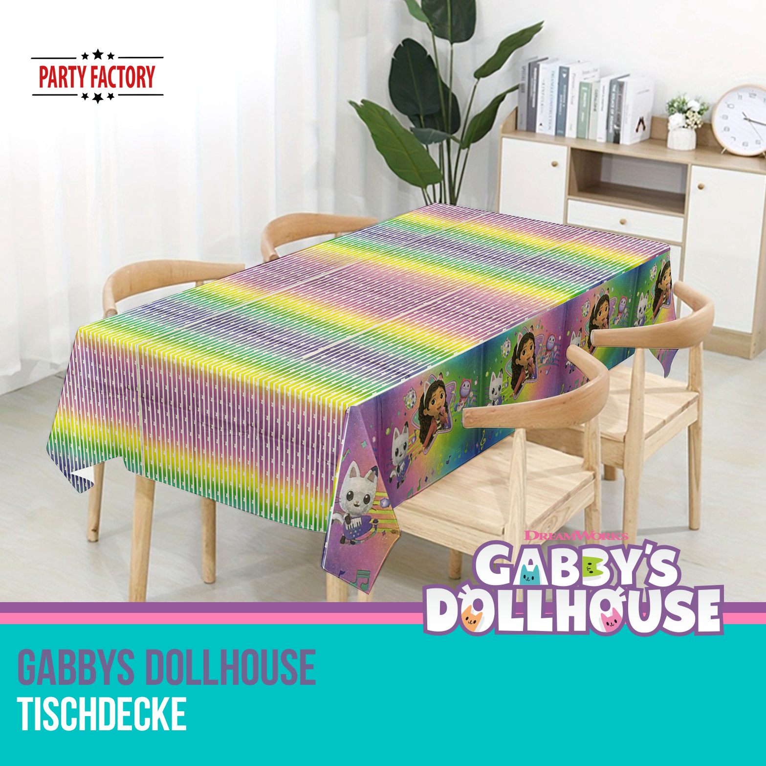 Gabby’s Dollhouse Tischdecke 120x180 cm – Papier Partydeko Kindergeburtstag 2