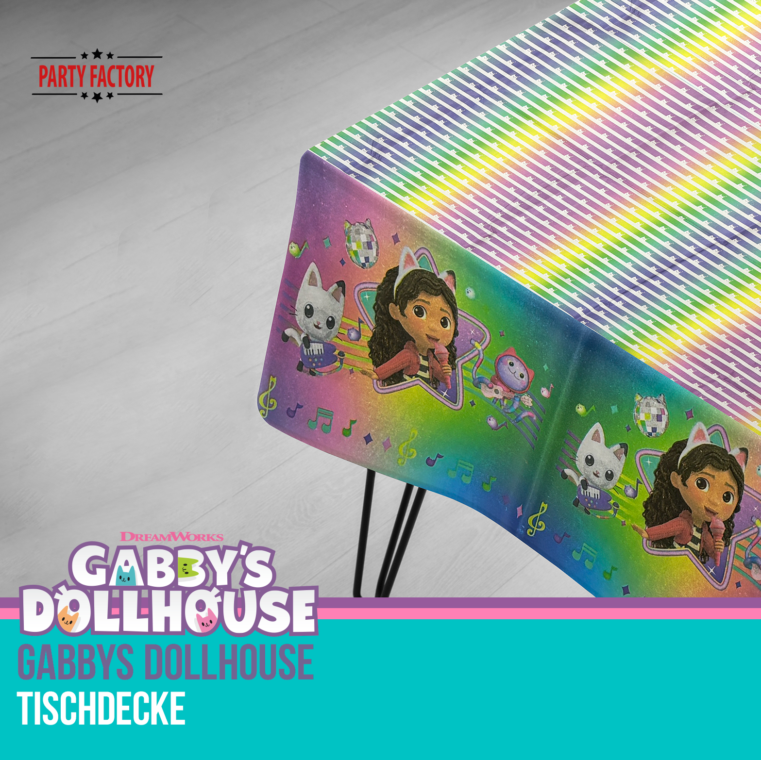 Gabby’s Dollhouse Tischdecke 120x180 cm – Papier Partydeko Kindergeburtstag 3
