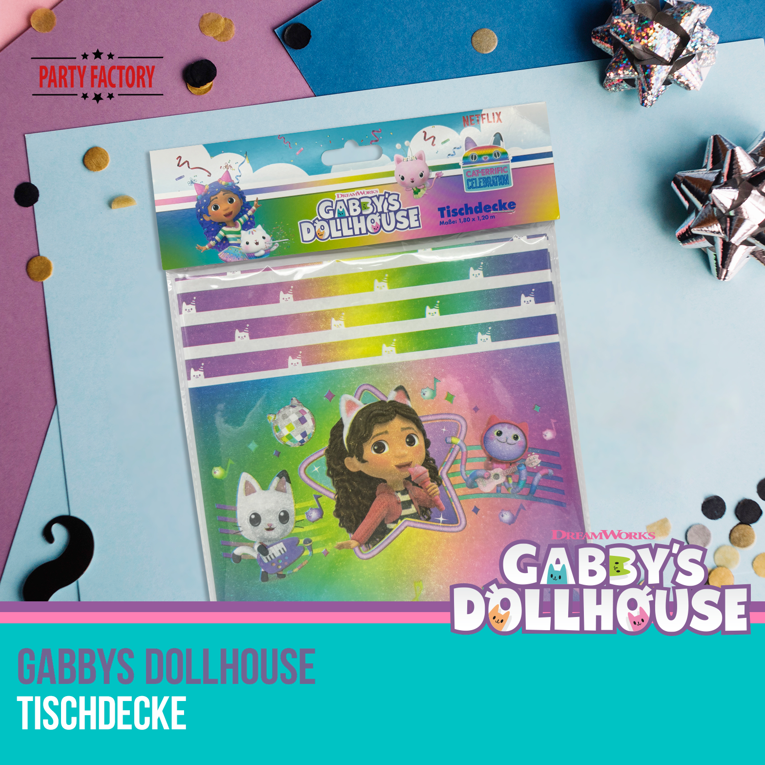 Gabby’s Dollhouse Tischdecke 120x180 cm – Papier Partydeko Kindergeburtstag 6