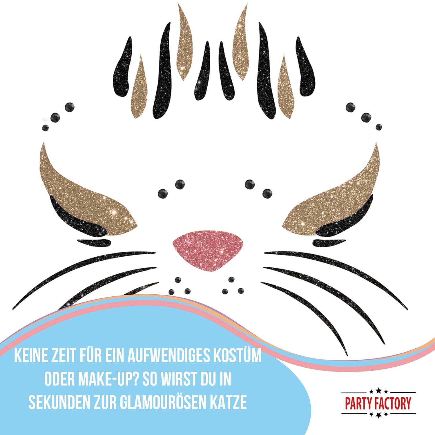 Glitter Face Tattoo - Cat 9