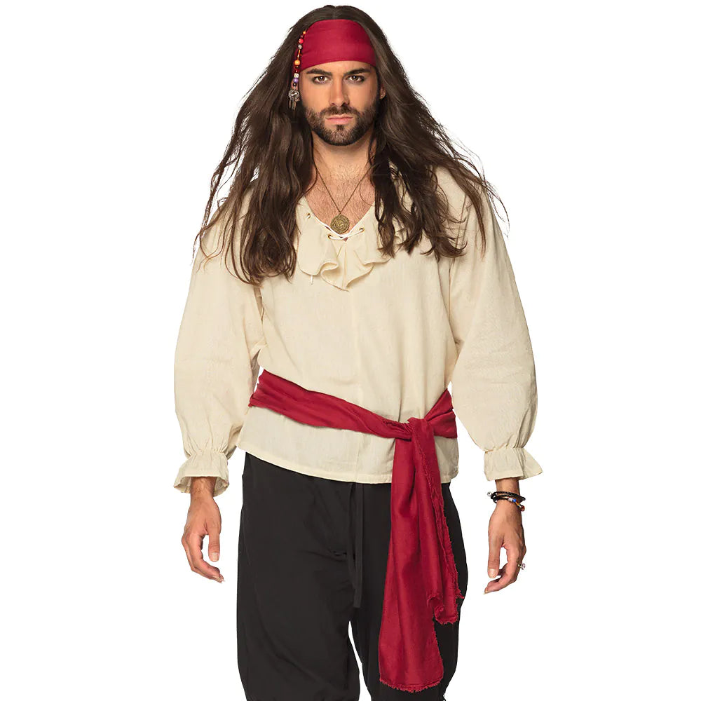 Satz Pirat – Rotes Stirnband & Schärpe für Piratenkostüm 2