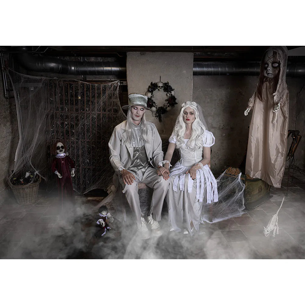 Erwachsenenkostüm Ghost Groom 54/56 – Geister-Bräutigam Outfit mit Hut & Weste 3