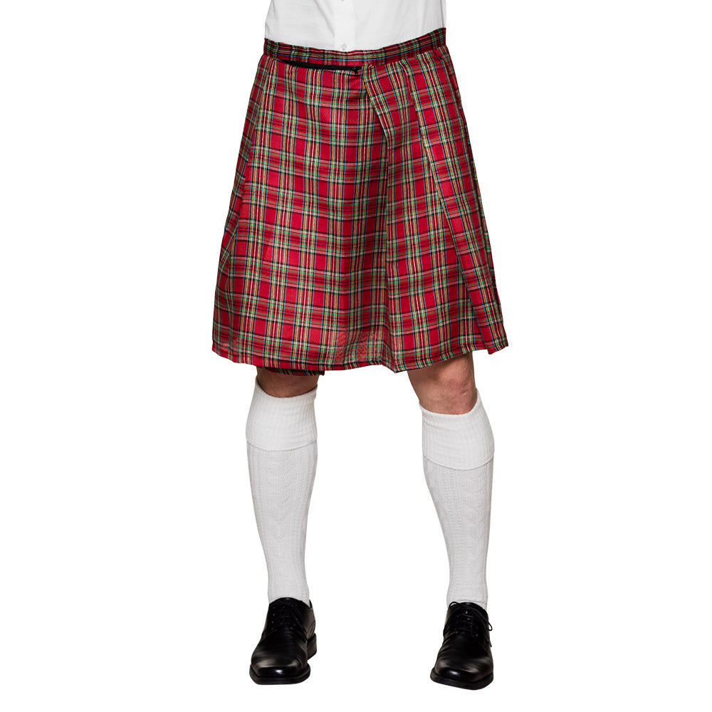 Tartan kilt, adjustable in red or green, choice for carnival and festivals 4