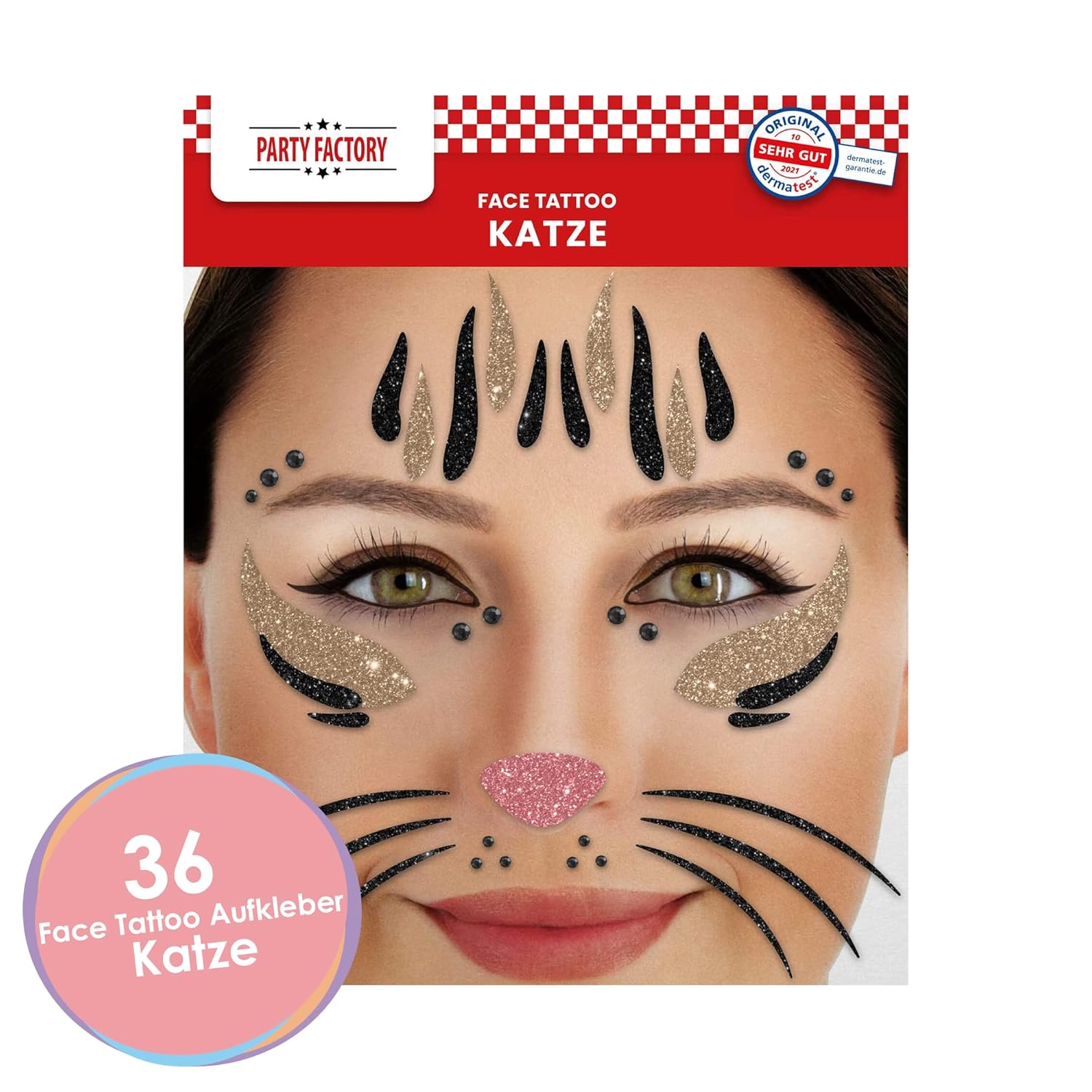 Glitter Face Tattoo - Cat 11