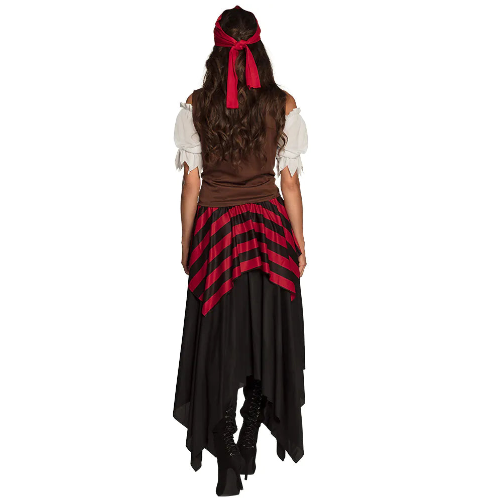 Piraten Kostüm Damen Piratin Tornado authentisches Outfit mit Rock Bluse Bandana 44/46 8
