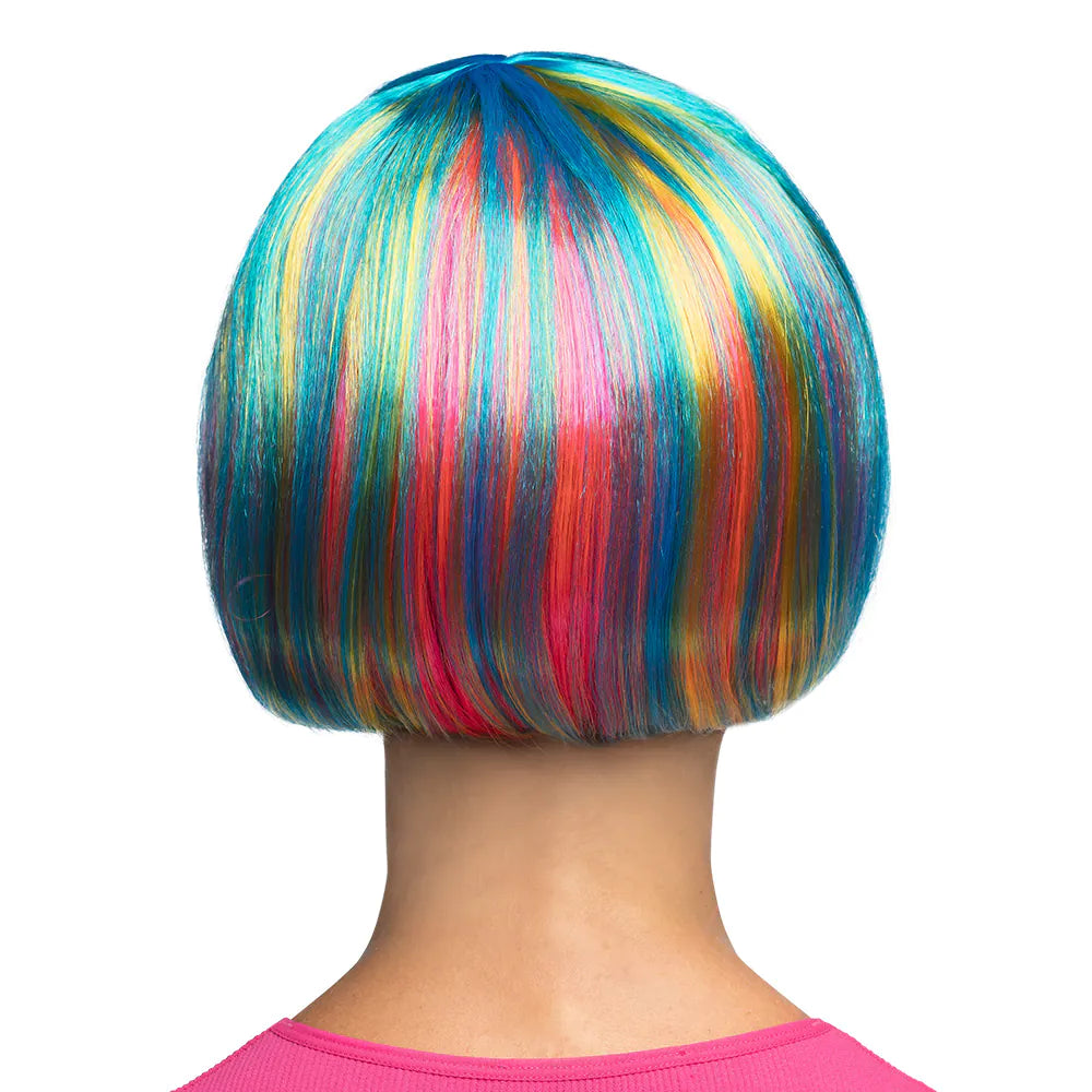 Perücke Pebbles UV – Neonfarbene Bob-Perücke mit Pony, leuchtet im Schwarzlicht 3