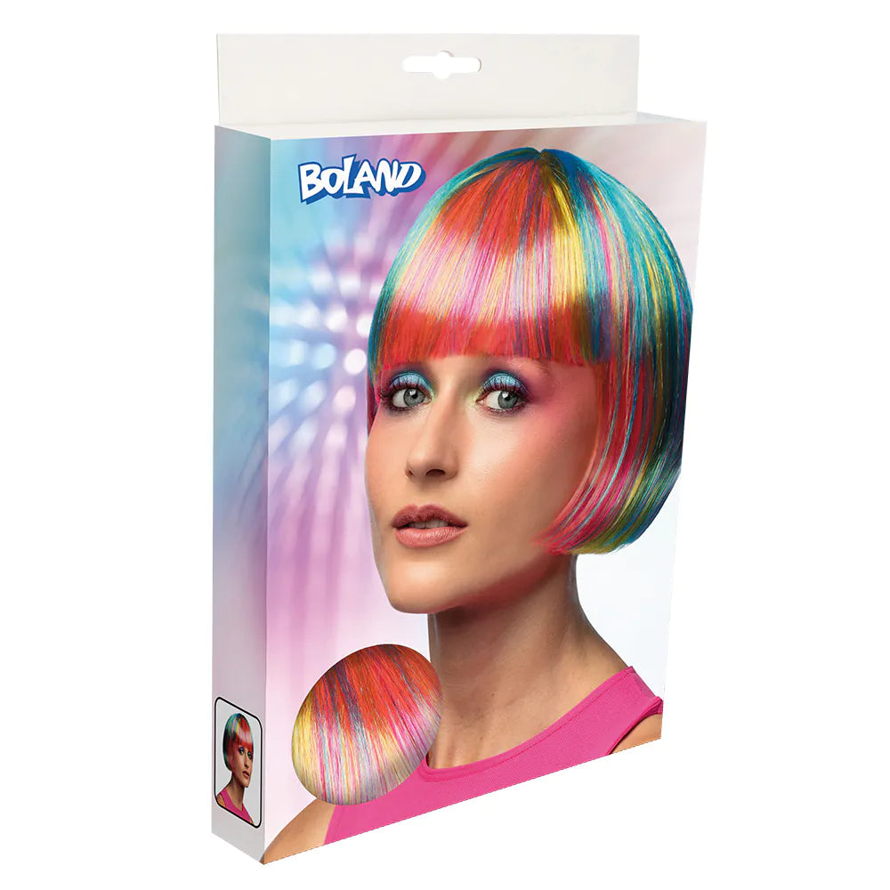 Perücke Pebbles UV – Neonfarbene Bob-Perücke mit Pony, leuchtet im Schwarzlicht 4
