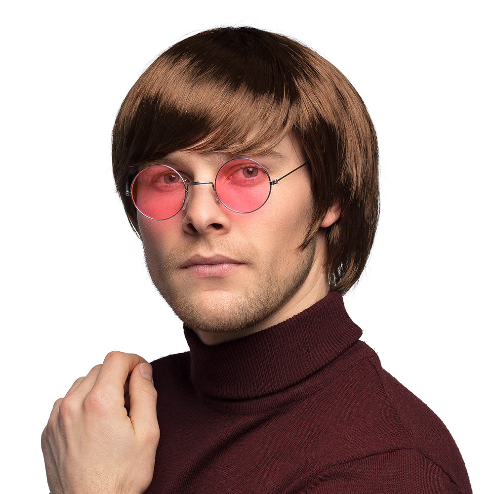 Perücke John Kurz – Braune Herrenperücke im Beatle-Look für Karneval & Party 5