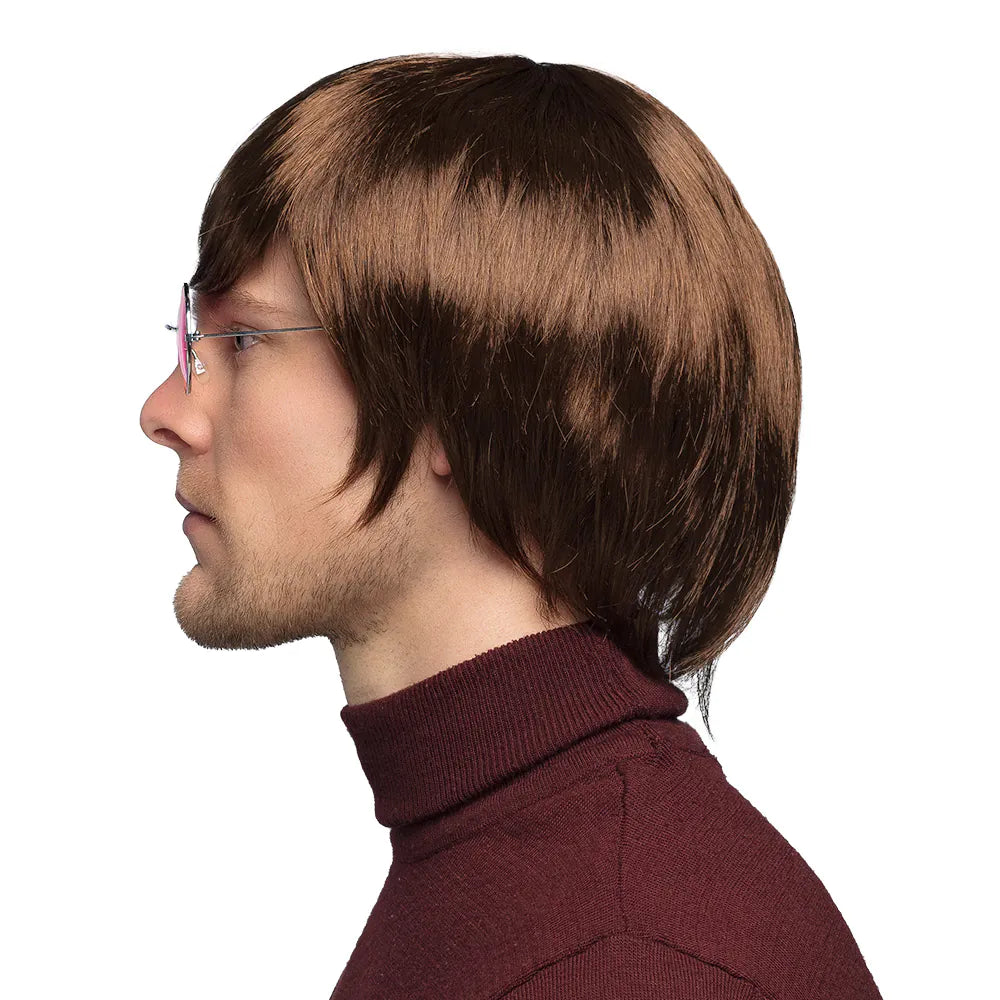Perücke John Kurz – Braune Herrenperücke im Beatle-Look für Karneval & Party 6