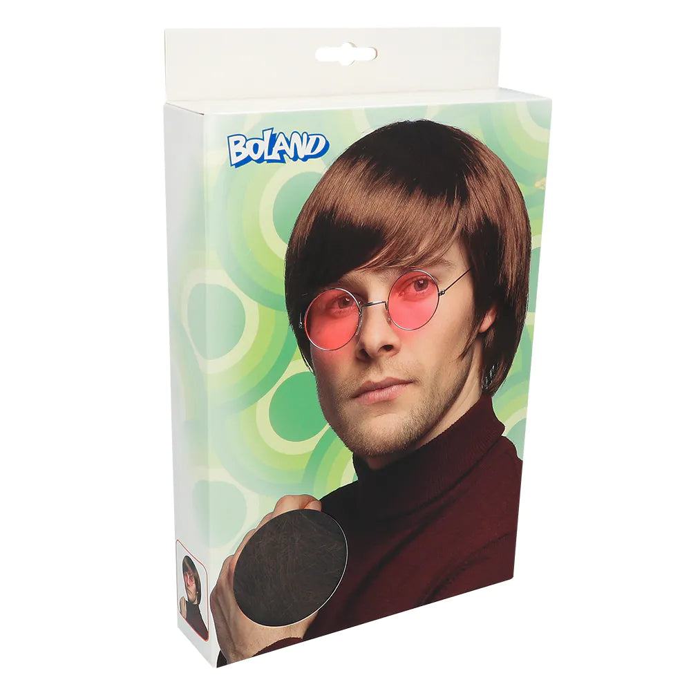 Perücke John Kurz – Braune Herrenperücke im Beatle-Look für Karneval & Party 8