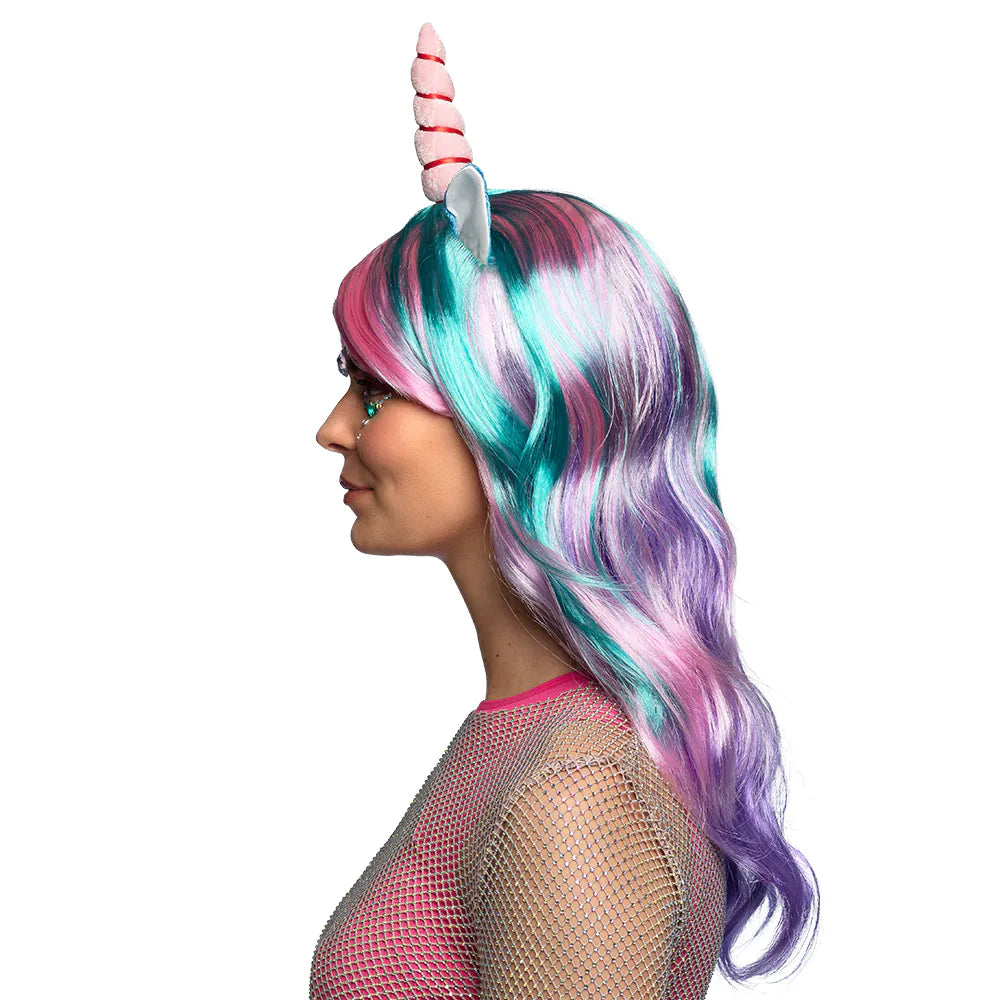 Daydream UV Unicorn Wig – Colorful Women's Wig with Horn &amp; Blacklight Effect 2